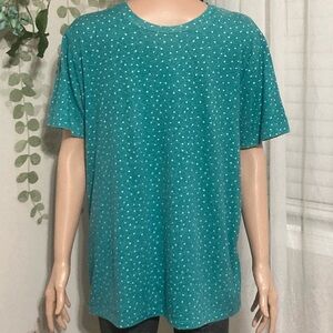 🟢 (2/$5) Sz L Old Navy Teal Polka Dot Tee